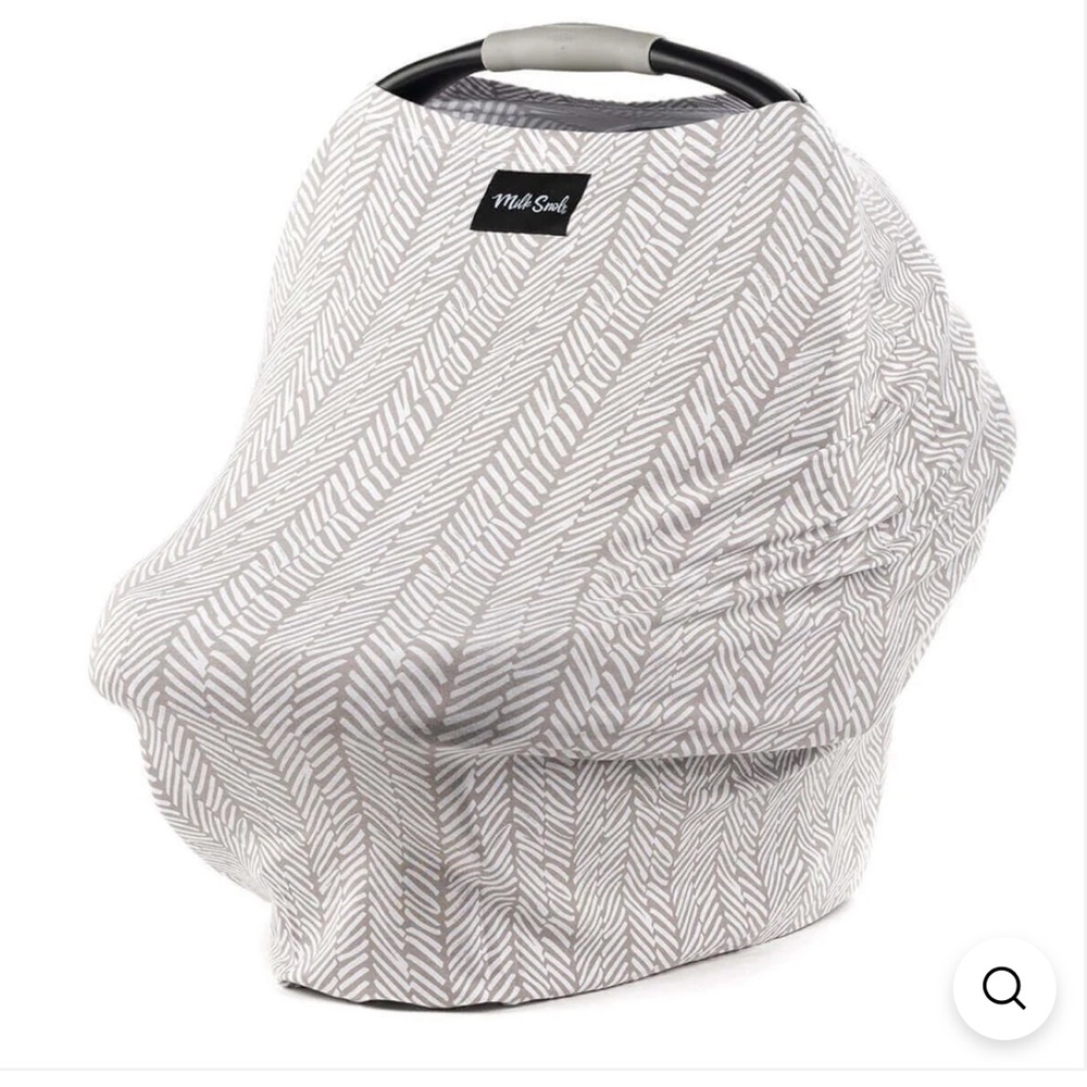 Original 5-in-1 Milk Snob® Cover in a taupe Herringbone color